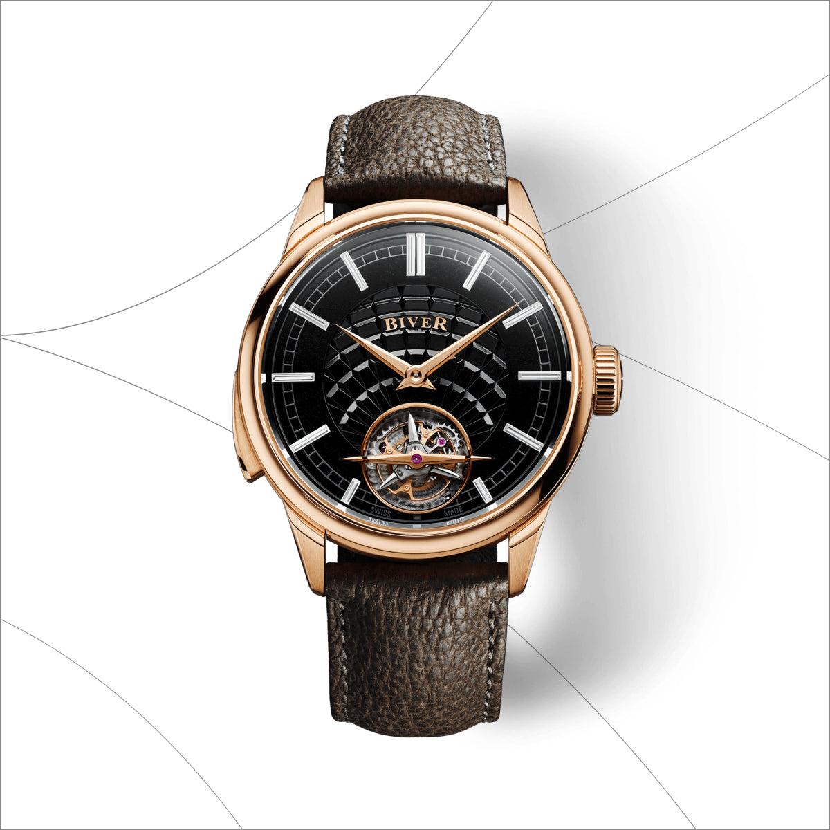 Carillon Tourbillon Black Obsidian Diamonds 5N Strap