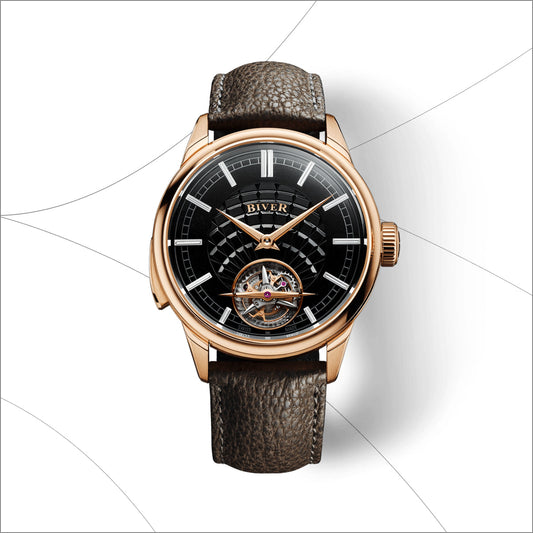 Carillon Tourbillon Black Obsidian Diamonds 5N Strap